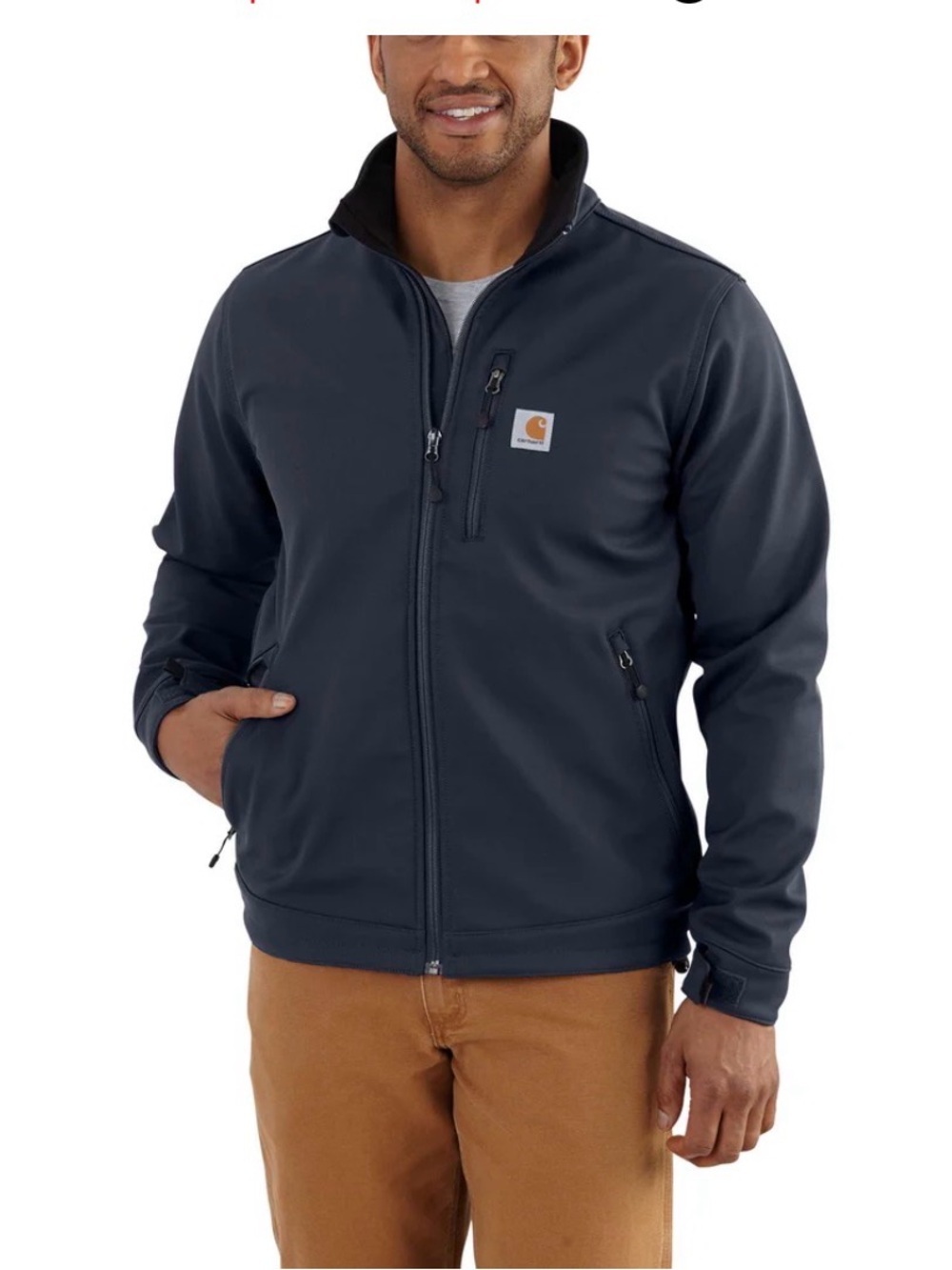 Carhartt Men's Navy Softshell Work Jacket CROWLEY SOFTSHELL JACKET